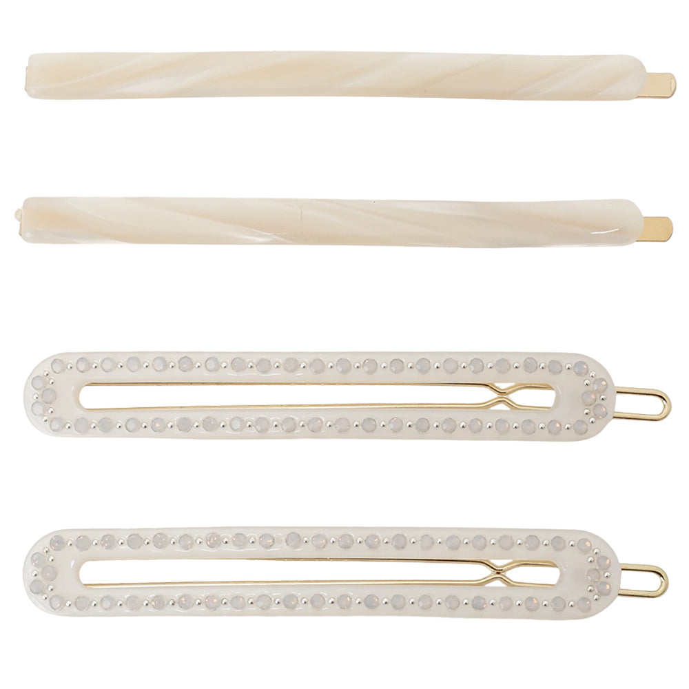 long hair pin set white