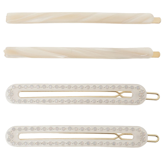 long hair pin set white