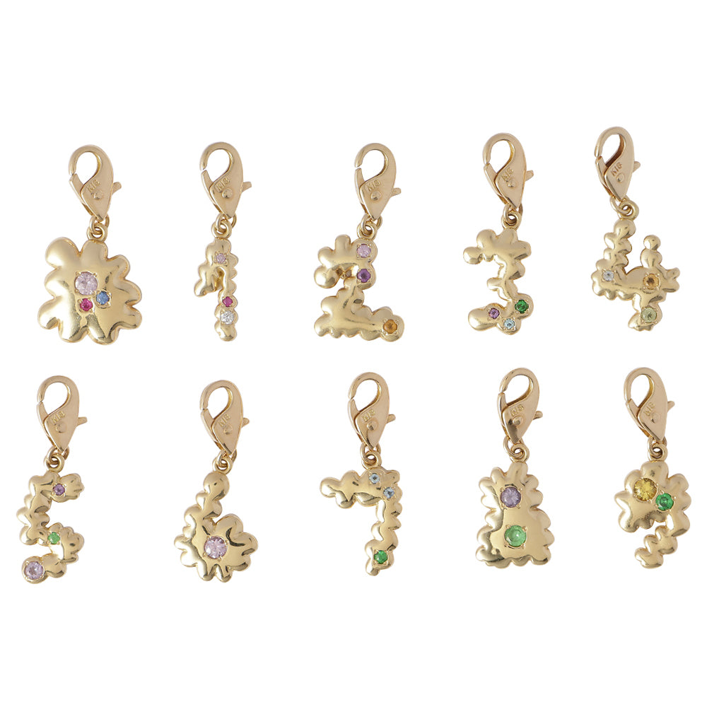 POTETE jewelry  Number charm K18gold S(stone)