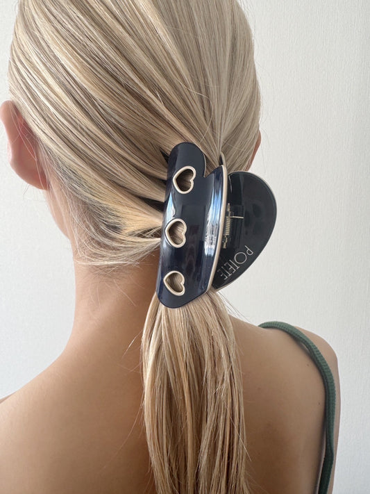 3 heart clip dark navy