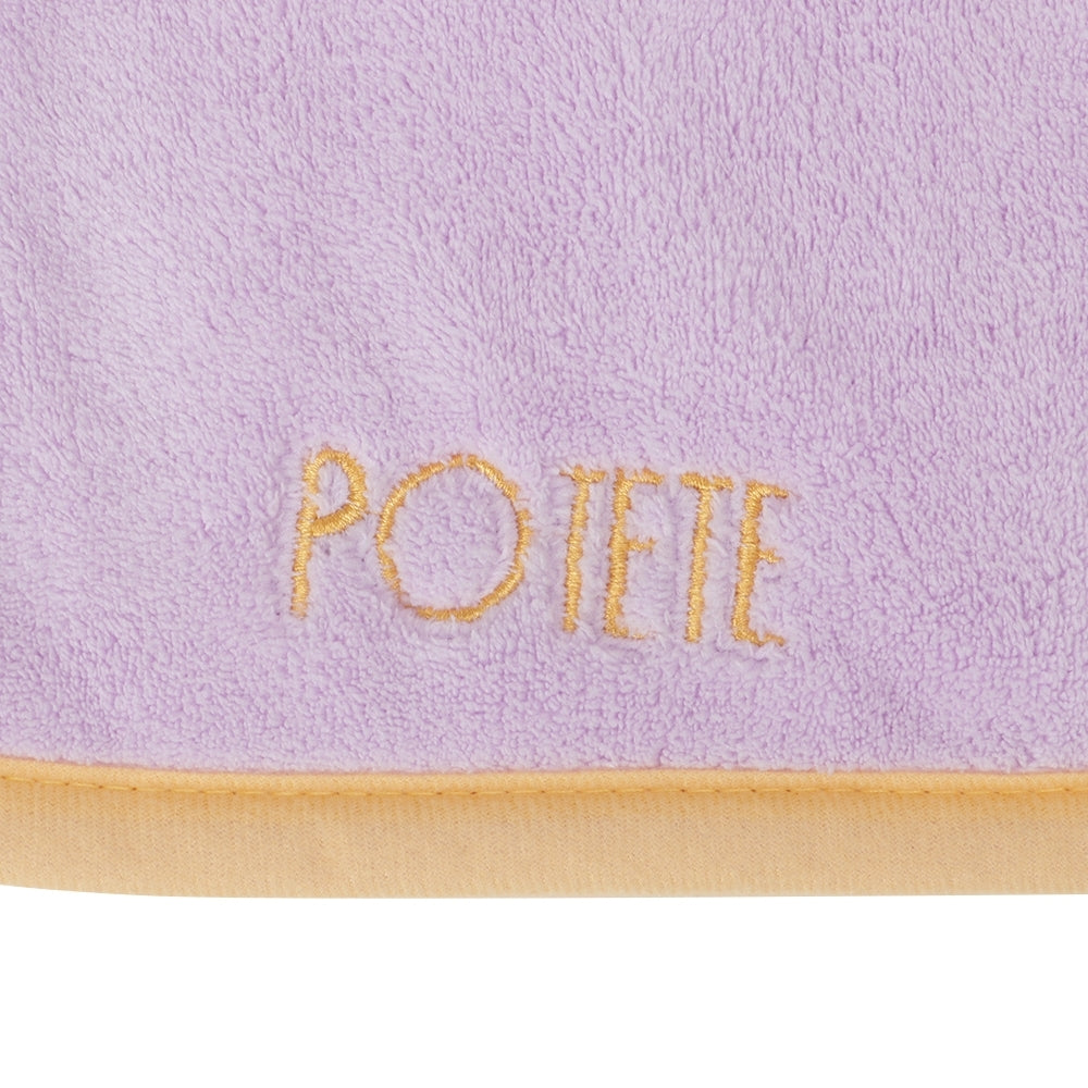 【Kids】 quick hairdry towel purple×cream yellow