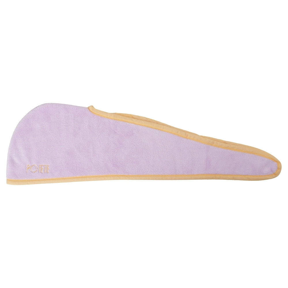 【Kids】 quick hairdry towel purple×cream yellow