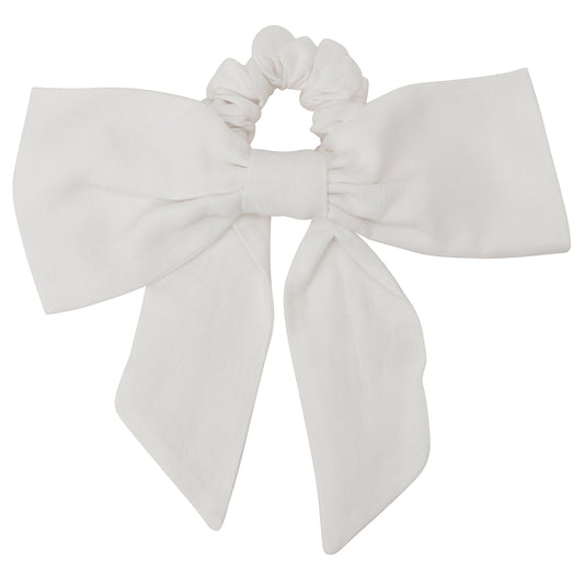linen ribbon chouchou white