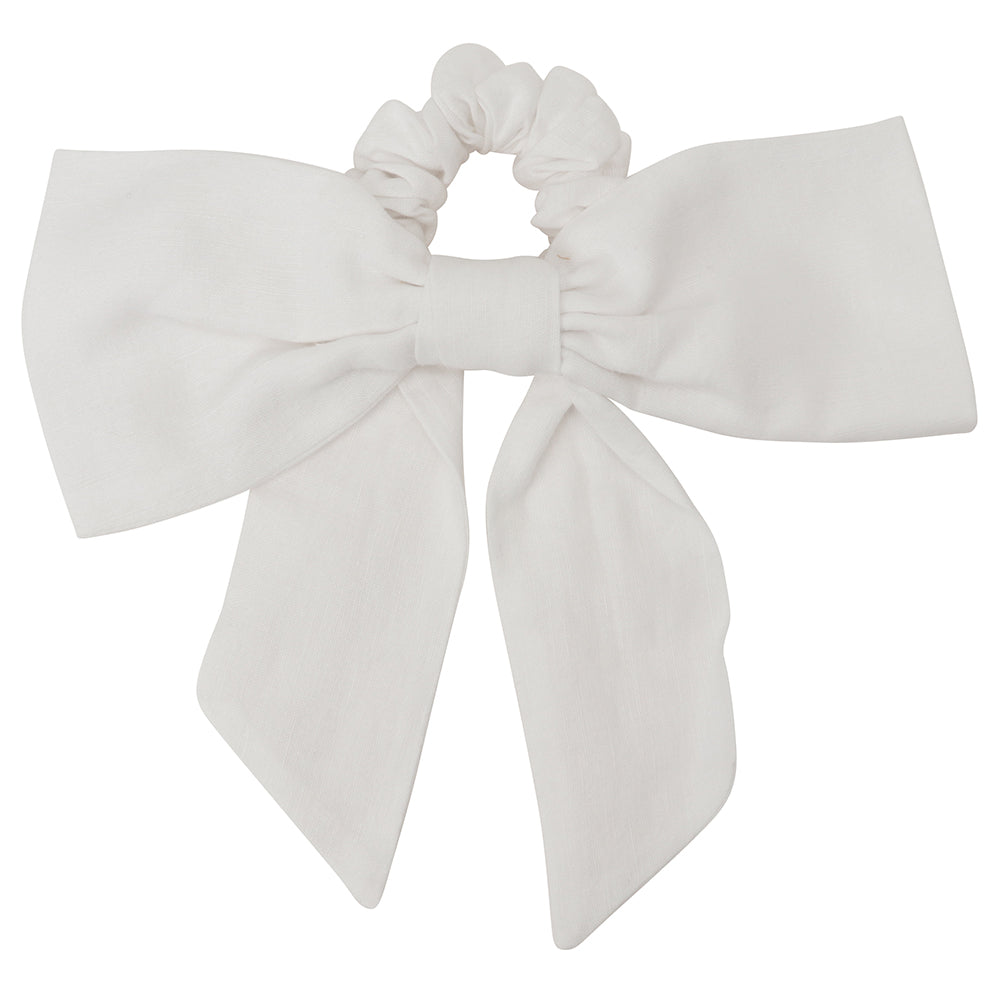 linen ribbon chouchou white