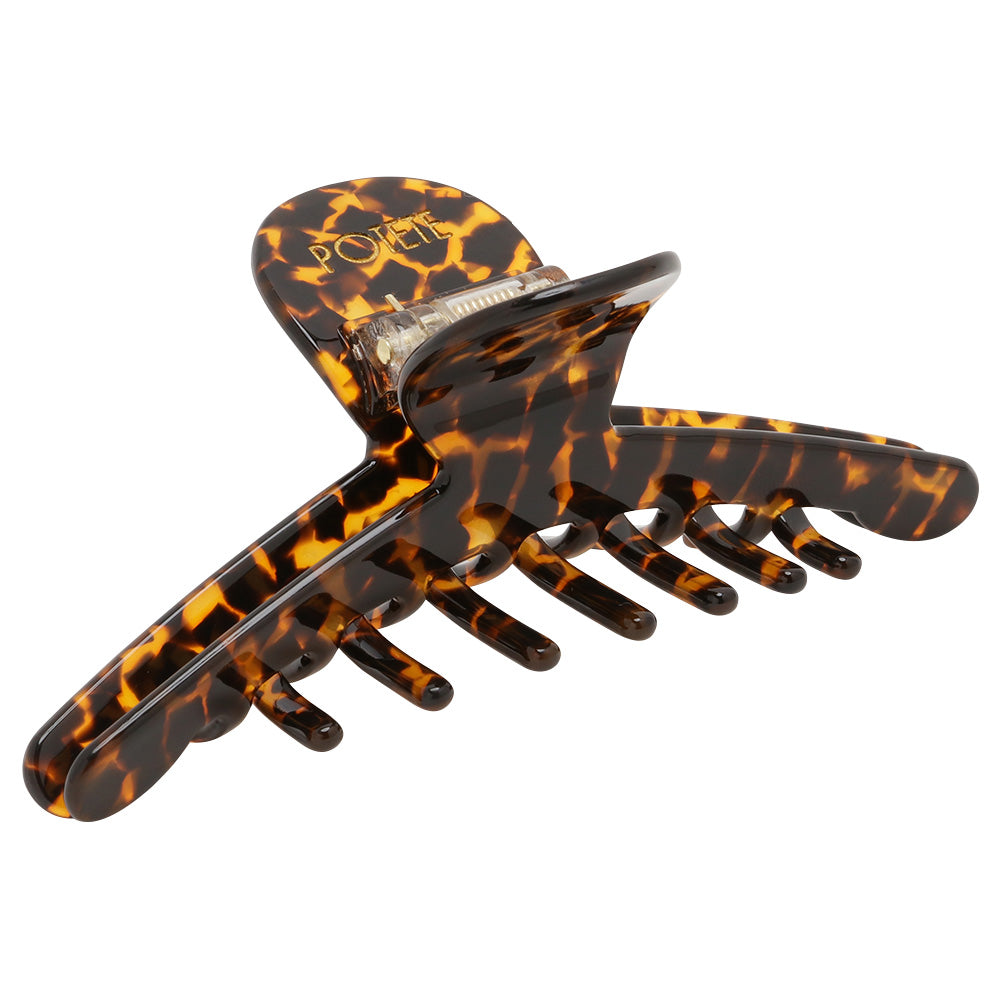 big skinny hair clip　bekko leopard