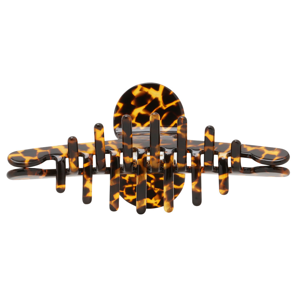 big skinny hair clip　bekko leopard