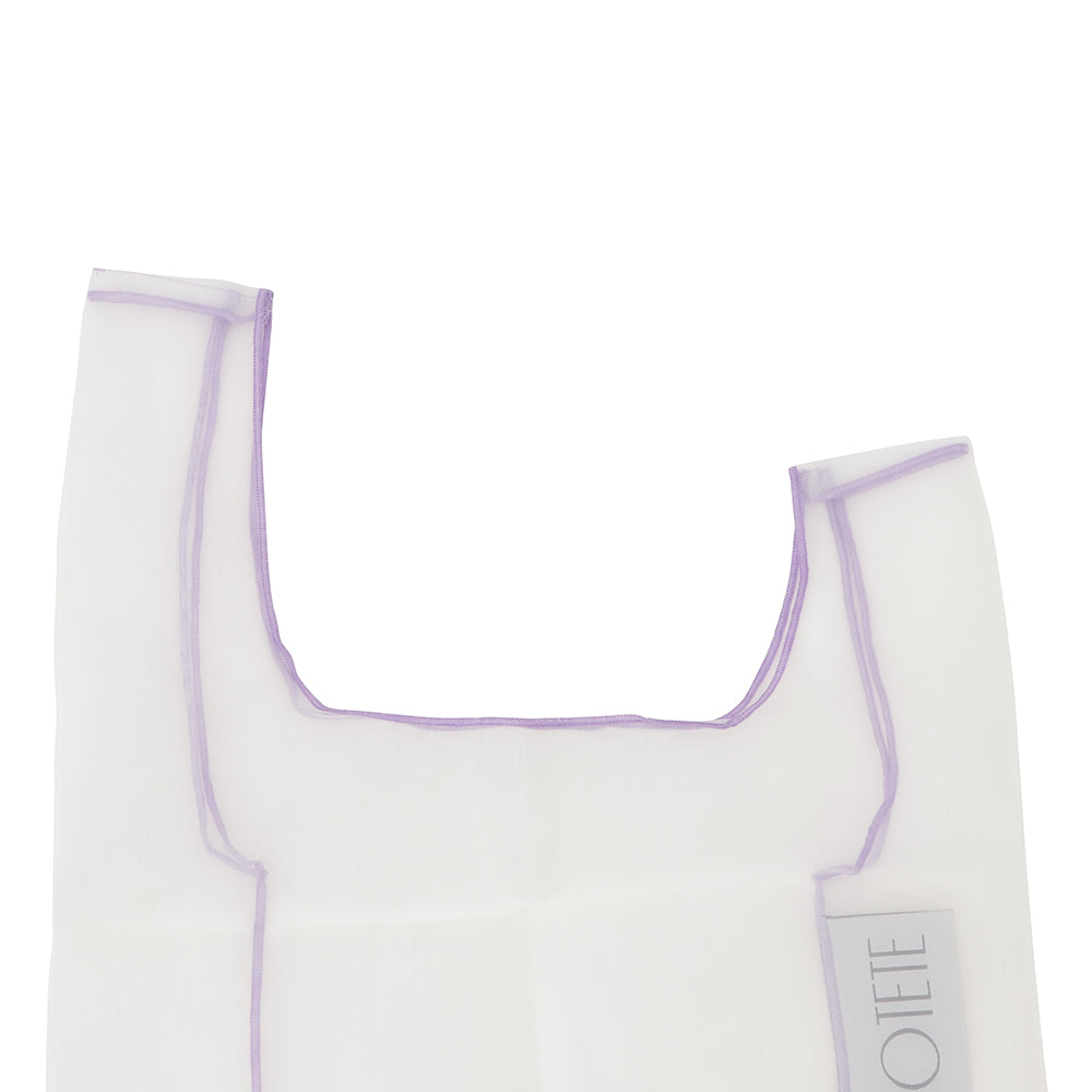 organdy shopping bag sheer white