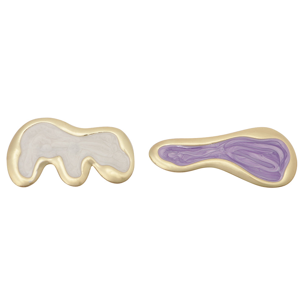 Hair Brooch purple white