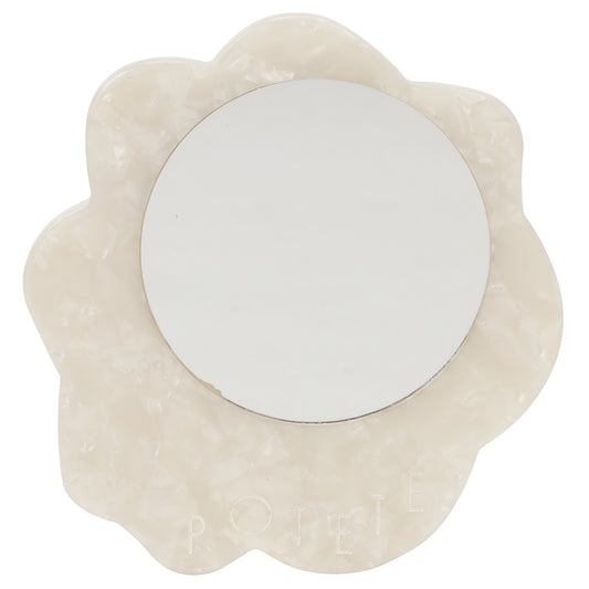 wave mirror white pearl